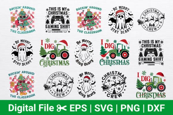 14 Funny Christmas. Gaming Christmas Svg Graphics for Crafts