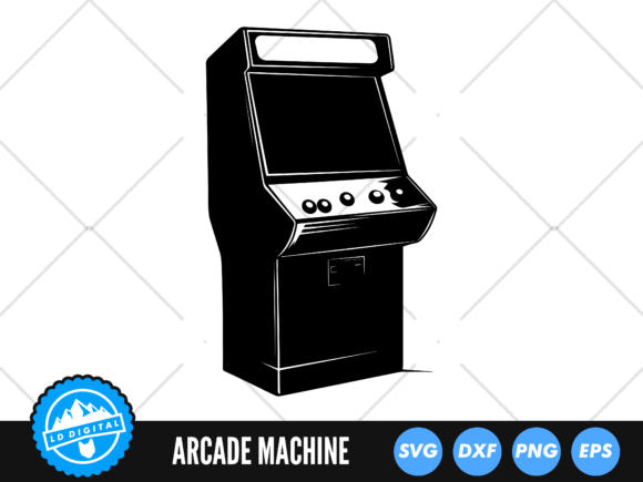 Arcade Machine SVG, Retro Gaming Clipart Graphics