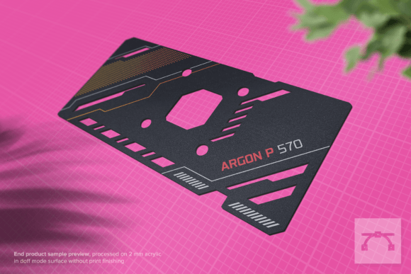 Argon P 570 - GPU Backplate Template for Graphics and Crafts