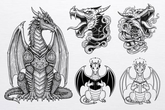 Fantasy Sacred Dragon SVG: Premium Graphics for Crafts & Publishing