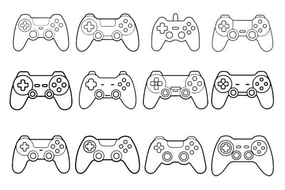Game Controller Vector Silhouette Bundle for Graphics and Crafts
