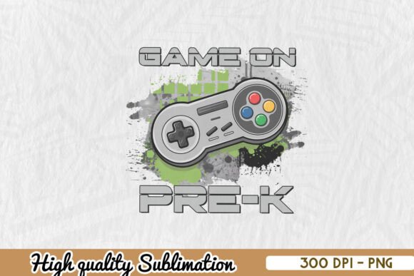Game on Pre-K Retro Gaming PNG: Graphics for Crafts