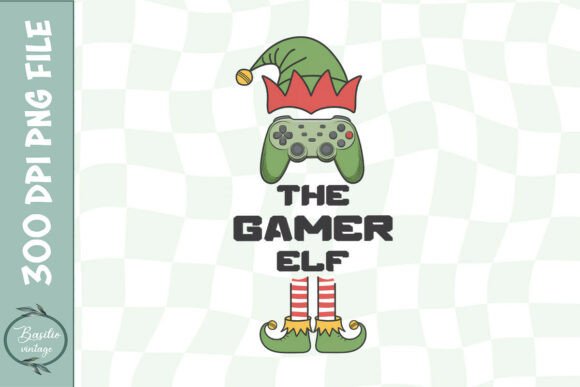 Gamer Elf Holiday Gaming Fun PNG Graphics for Crafts