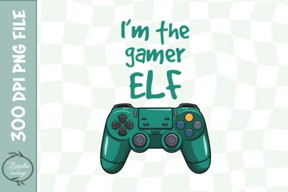 Gamer Elf Holiday Gaming Sublimation PNG