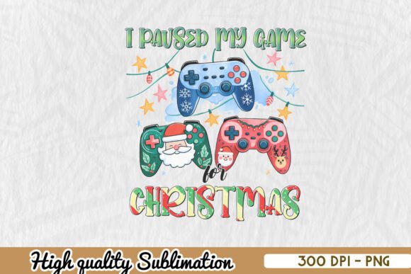 Gamer s Xmas Pause Festive Gaming PNG for Graphics and Crafts