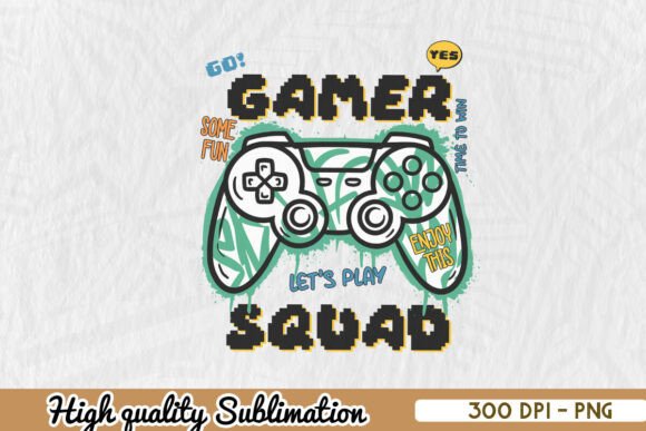 Gamer Squad Gaming Sublimation PNG for Graphics and Crafts