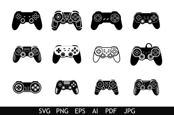 Gaming Controller Icon Vector Set for Graphics and Crafts