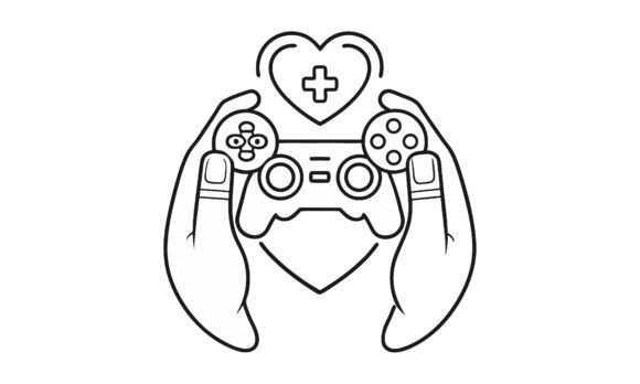 Gaming Healthcare and Wellbeing Concept Graphics for Crafts