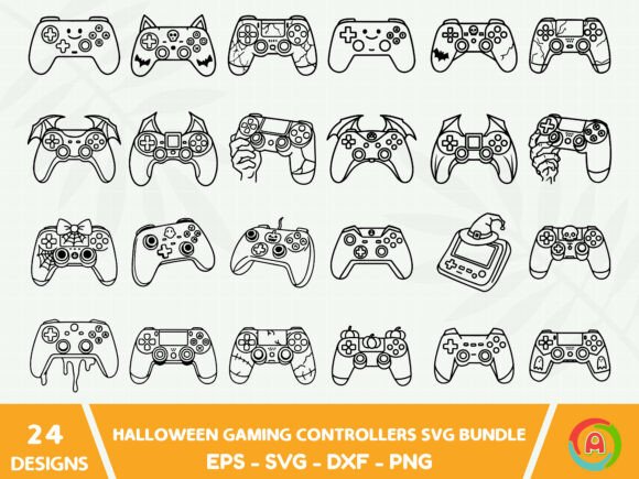 Halloween Gaming Controllers Svg Bundle for Graphics and Crafts