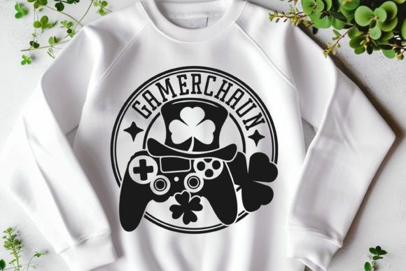 Leprechaun Gamer SVG St Patricks Day for Graphics and Crafts