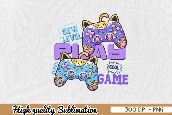 Retro Gaming New Level Super Game PNG for Crafts & Graphics