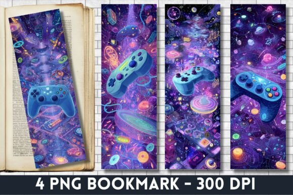Sci-Fi Gaming Controller Space Bookmark - Graphics for Crafts and Content