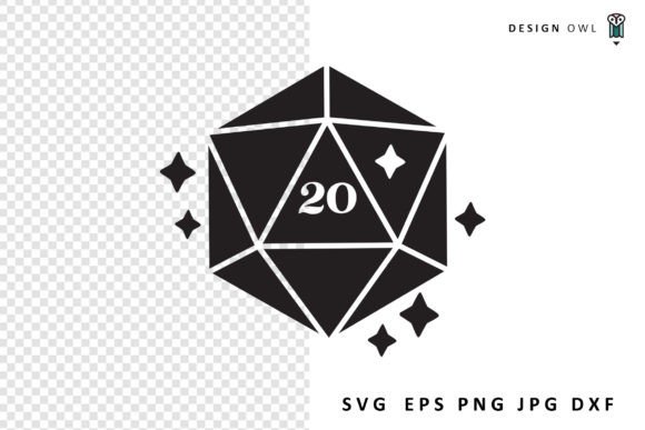 Twenty Sided Dice SVG for Crafts and Graphics