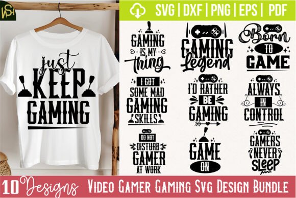Video Gamer Gaming Svg Design Bundle for Graphics and Crafts
